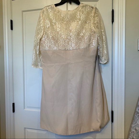 Champagne Lace short formal dress - Picture 2 of 2